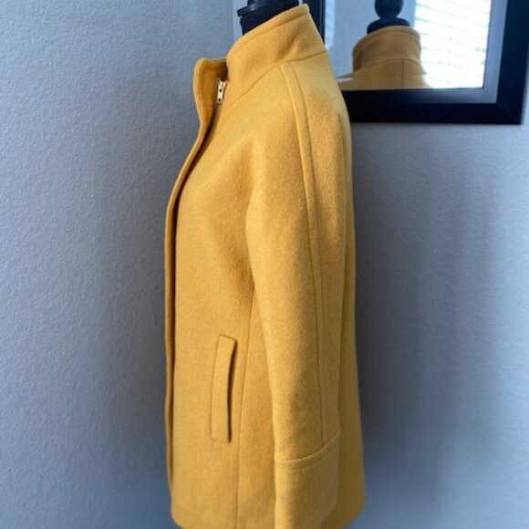J.CREW Ochre Mustard Yellow Wool Blend City Coat Jacket Sz 4 - Picture 5 of 15